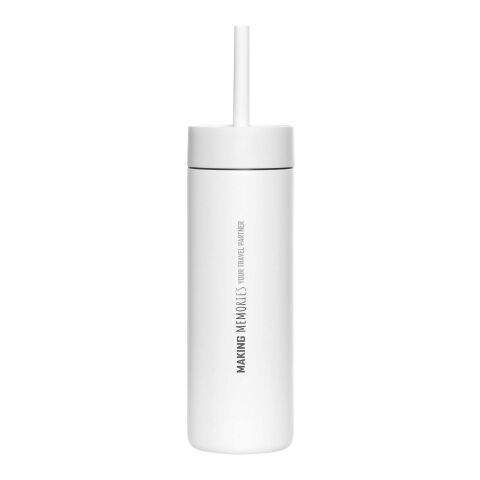 MiiR Sipper 473 ml Trinkflasche mit Trinkhalm weiss