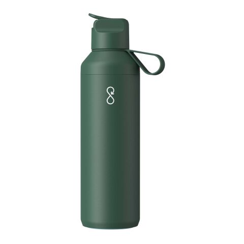 Mitarbeitergeschenk Trinkflasche Ocean Bottle Peak GO – waldgrün – mit 48h Express-Logodruck 710ml Edelstahl isolierter Thermobecher