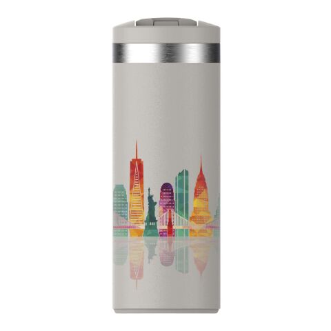 Werbeartikel Stanley 350 ml Transit Fliptop Thermobecher ultraleicht & auslaufsicher Vakuum-Isolierung spülmaschinenfest – grau – mit Logo bedruckt