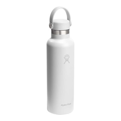Hydro Flask Standard Mouth 621 ml isolierte Edelstahl Trinkflasche mit Strohhalmverschluss weiß