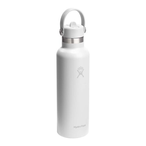 Hydro Flask Standard Mouth 621 ml isolierte Edelstahl-Trinkflasche weiß
