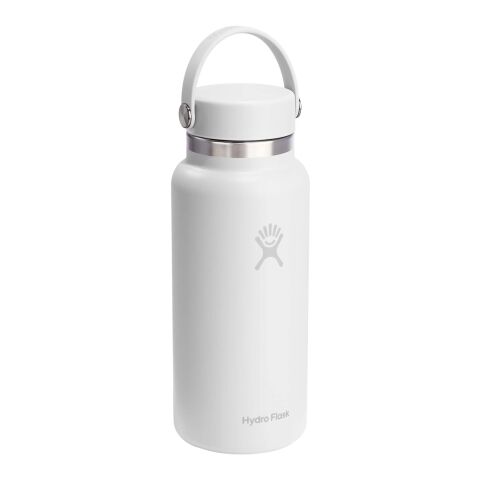 Hydro Flask Isolierte Edelstahl Trinkflasche mit breiter Öffnung 946 ml weiß