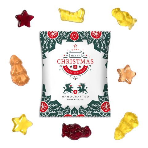Fruchtgummi Vegan Weihnachtsedition weiß | ohne Werbeanbringung | kompostierbare Folie