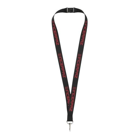 48h Express-Druck Werbeartikel Lago Lanyard – schwarz – mit Logo bedruckt