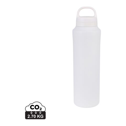 Nachhaltiger Werbeartikel Aviana Rowan RCS Edelstahl Vakuum Trinkflasche 740 ml doppelwandig recycelt 18/8 Stahl Zweitdeckel BPA-frei – weiß – mit