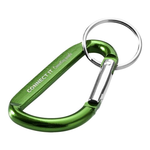 48h Express-Druck Werbeartikel Timor Timor Karabiner Schlüsselanhänger aus recyceltem Aluminium – grün – mit Logo bedruckt