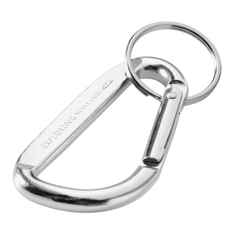 Werbeartikel Timor Timor Karabiner Schlüsselanhänger aus recyceltem Aluminium – silber
