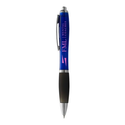 Streuartikel Nash Kunststoff-Kugelschreiber – blau – mit Logo bedruckt 48h Express-Druck Druckkugelschreiber schwarz schreibend für Büroalltag