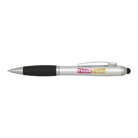48h Express-Druck Werbeartikel Nash RCS Stylus Kugelschreiber aus recyceltem Kunststoff mit farbigem Schaft und schwarzem Griff (schwarze Tinte) –