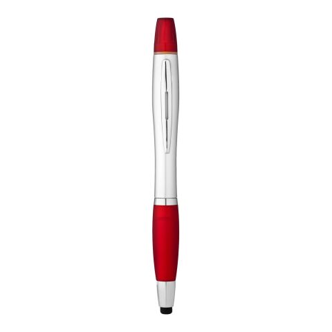 Nash Stylus Kugelschreiber und Marker silber mit farbigem Griff Standard | silber-rot | ohne Werbeanbringung | Nicht verfügbar | Nicht verfügbar