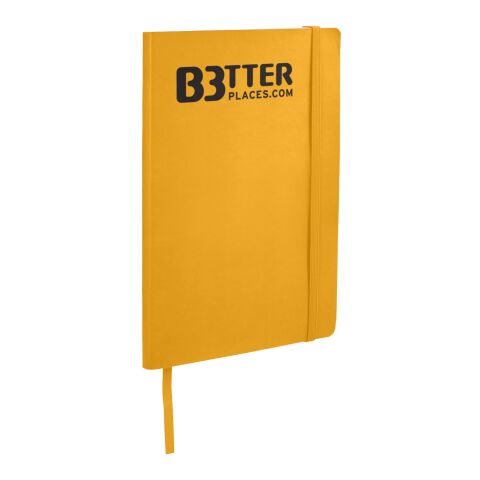 Werbeartikel Classic Softcover A5 Notizbuch – gelb – mit Logo bedruckt