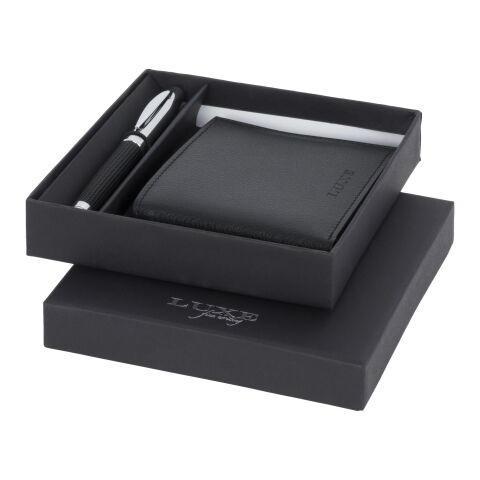 Kugelschreiber mit Geldbörse – Geschenkset (106704) Standard | schwarz | ohne Werbeanbringung | Nicht verfügbar | Nicht verfügbar