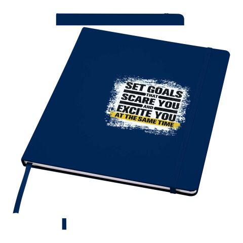 Kundengeschenk Spectrum A4 Hardcover Notizbuch – navy – mit Logo bedruckt 48h Express-Druck für Meetings & Konferenzen