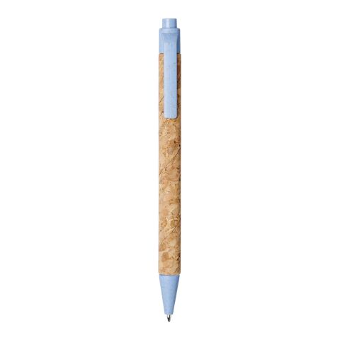 Midar Kugelschreiber aus Kork und Weizenstroh Standard | beige-hellblau | ohne Werbeanbringung | Nicht verfügbar | Nicht verfügbar