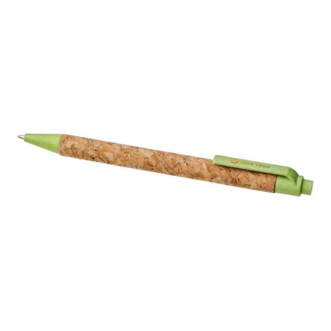 Midar Kugelschreiber aus Kork und Weizenstroh Standard | beige-apfelgrün | ohne Werbeanbringung | Nicht verfügbar | Nicht verfügbar