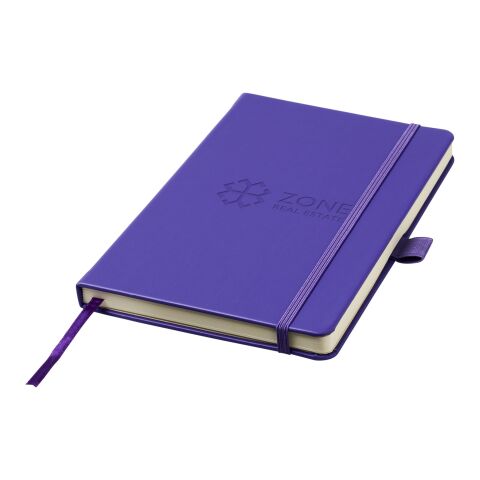 Werbeartikel Nova A5 gebundenes Notizbuch – lila – mit Logo bedruckt