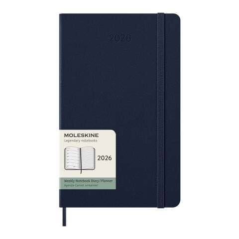 Werbeartikel Moleskine 12M Hardcover Wochenplaner – saphir – mit Logo bedruckt