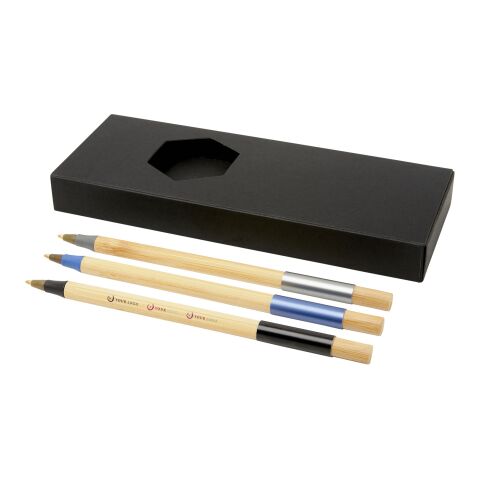 Kerf Bambus-Stiftset 3-teilig Standard | schwarz-beige | ohne Werbeanbringung | Nicht verfügbar | Nicht verfügbar