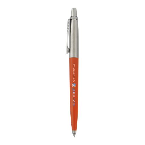 Premium-Werbeartikel Kugelschreiber Parker Jotter – orange – 48h Express-Werbedruck, 100% recycelt, 5500m Schreiblänge, nachhaltiges Schreibgerät