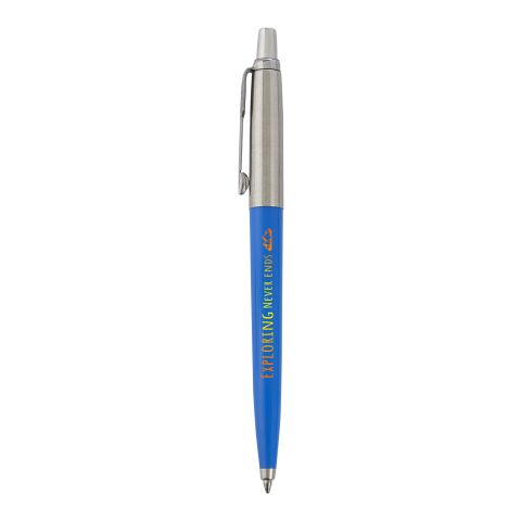Werbeartikel Kugelschreiber Parker Jotter Recycled – processblau – mit 48h Express-Logodruck 100% recycelter Kunststoff nachhaltiges Schreibgerät