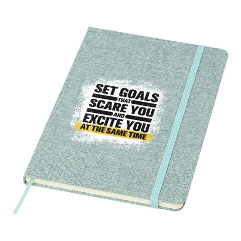 Werbeartikel Ramona A5 Baumwoll Notizbuch – heather grün – mit Logo bedruckt