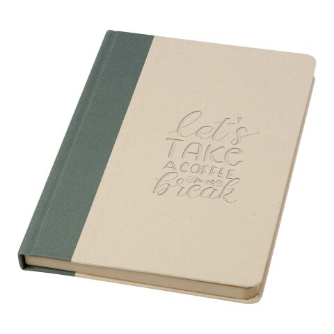 Werbeartikel Liliana A5 Hardcover Zuckerrohr Notizbuch – heather grün – mit Logo bedruckt