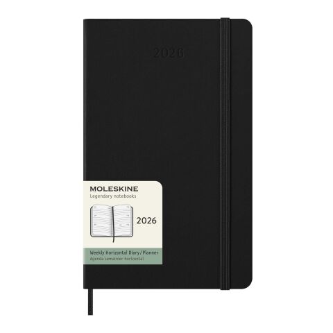 Moleskine Hardcover 12 Monate Wochenkalender L horizontal Standard | schwarz | ohne Werbeanbringung | Nicht verfügbar | Nicht verfügbar