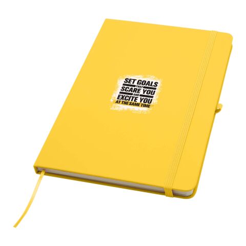 Werbeartikel Spectrum Plus A5 Hardcover Notizbuch – gelb – mit Logo bedruckt