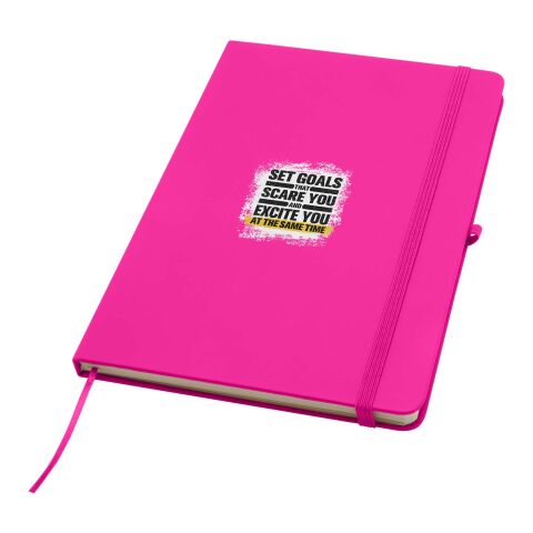 48h Express-Druck Werbeartikel Spectrum Plus A5 Hardcover Notizbuch – rosa – mit Logo bedruckt