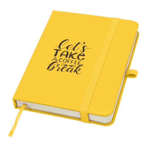 48h Express-Druck Werbeartikel Spectrum Plus A6 Hardcover Notizbuch – gelb – mit Logo bedruckt