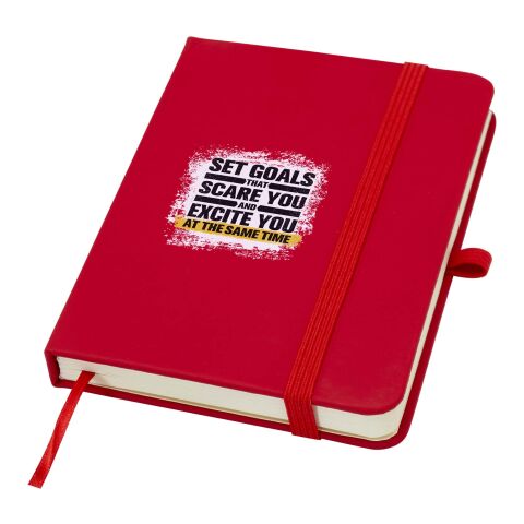 Werbeartikel Spectrum Plus A6 Hardcover Notizbuch – rot – mit Logo bedruckt