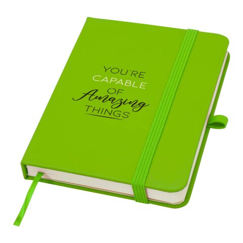 Werbeartikel Spectrum Plus A6 Hardcover Notizbuch – lindgrün – mit Logo bedruckt