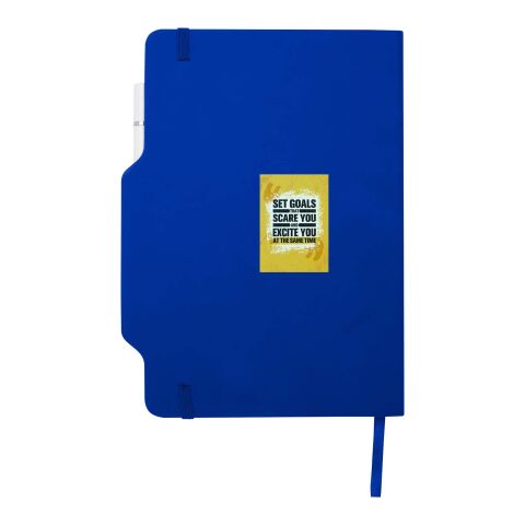 Werbeartikel Nexus A5 Hardcover Notizbuch mit Kugelschreiber und Bleistiftset (schwarze Mine) – royalblau – mit Logo bedruckt