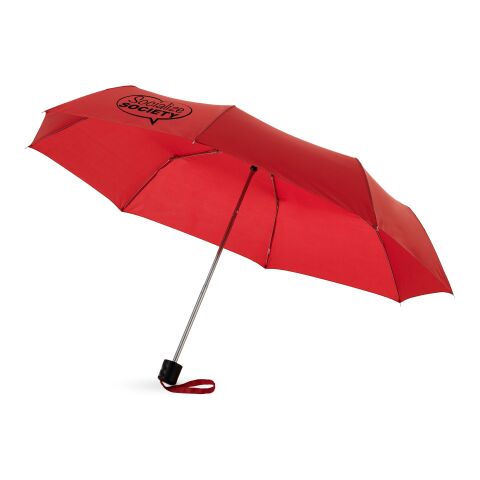 48h Express-Druck Werbeartikel 21,5" Ida Schirm mit 3 Segmenten – rot – mit Logo bedruckt
