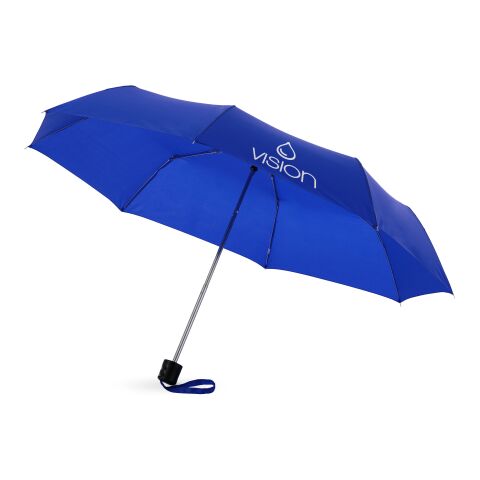 Werbeartikel 21,5" Ida Schirm mit 3 Segmenten – royalblau – mit Logo bedruckt