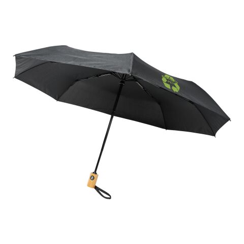 Premium-Werbeartikel Automatikschirm Bo – schwarz – mit 48h Express-Druck sturmfest mit Windproof-System 21" für Messe-Giveaways