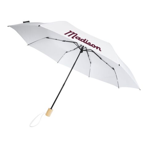 Birgit 21&#039;&#039; faltbarer winddichter Regenschirm aus recyceltem PET Standard | weiß | ohne Werbeanbringung | Nicht verfügbar | Nicht verfügbar