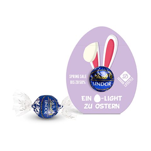 Lindt Lindor Kugel in Werbekartonage &quot;Osterei&quot; 4c Digitaldruck  | Schokolade feinherb