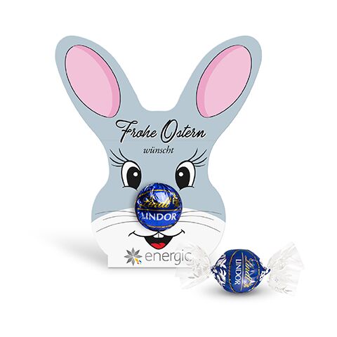 Lindt Lindor Kugel in Werbekartonage &quot;Osterhase&quot; ohne Werbeanbringung | Schokolade feinherb