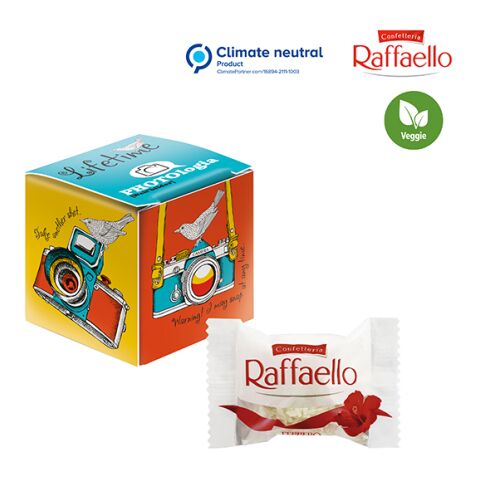 Mini Promo-Würfel mit Raffaello weiß | 4C-Digitaldruck