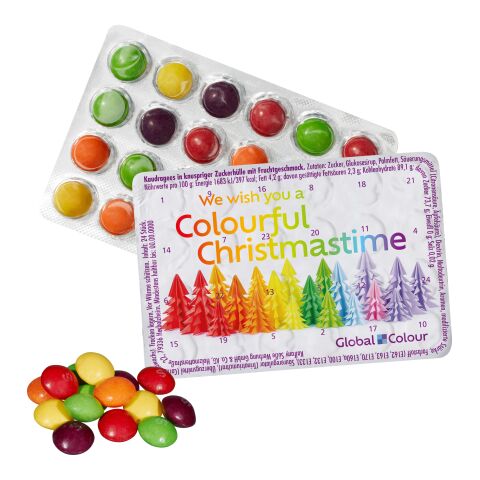 Kleinster (Advents-) Kalender der Welt mit SKITTLES® Original Fruity Candy 4-farbiger Digitaldruck