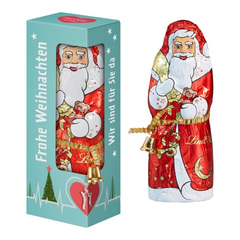 Lindt &amp; Sprüngli Weihnachtsmann in Geschenkbox weiß | 3-farbiger Digital- oder Offsetdruck