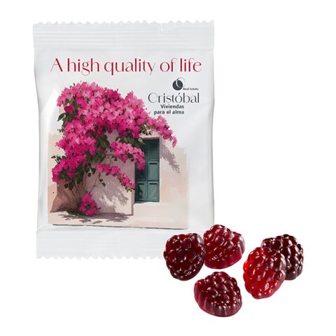 Veganes -80% Zucker Fruchtgummi im konventionellen Tütchen ohne Werbeanbringung