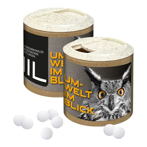 Papier-Werbedose mit Pfefferminzpastillen, 72g ohne Werbeanbringung