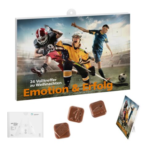 Sport-Adventskalender, Fußballmotive weiß | Offsetdruck