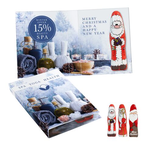 Süßes Briefchen mit Mini Schoki-Weihnachtsmännchen &quot;Standard&quot; ohne Werbeanbringung | Lächeln