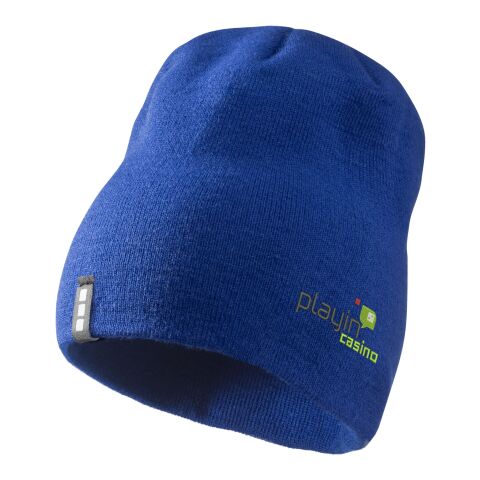 Werbeartikel Level Beanie – royalblau  – mit Logo bedruckt