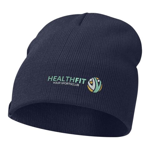 Werbeartikel Izu Mütze – navy – mit Logo bedruckt