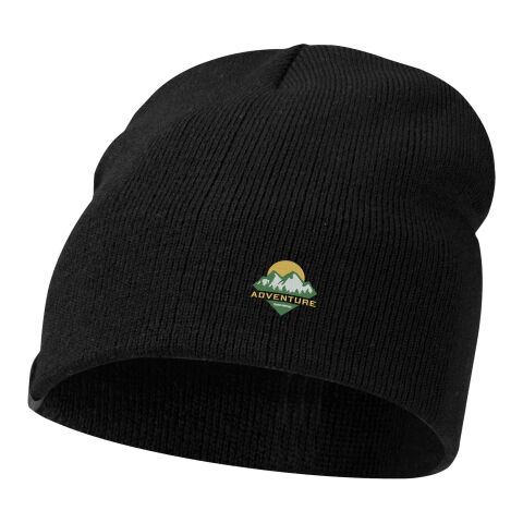 Werbeartikel Izu Mütze – schwarz – mit Logo bedruckt
