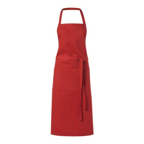 Werbeartikel Viera Schürze – rot – mit Logo bedruckt